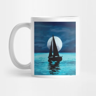 Sail Boat Sunset Over The Sea Mug